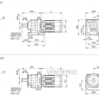 R10 RF10 RX10 RXF10減速機(jī)電機(jī)型號(hào)以及尺寸圖紙